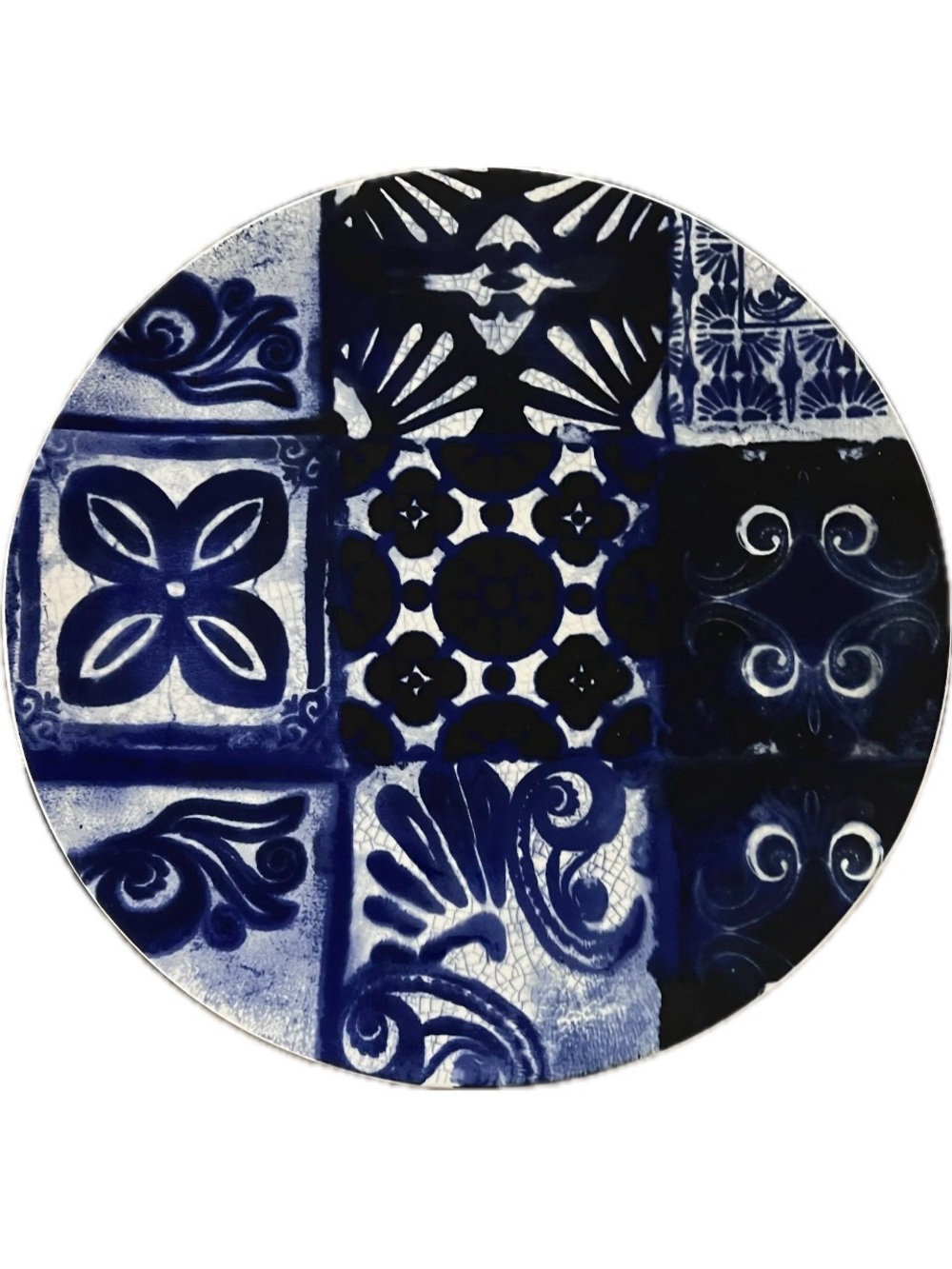 Ashland Decorative Ceramic Platter Indigo Blue & White Multi-Pattern